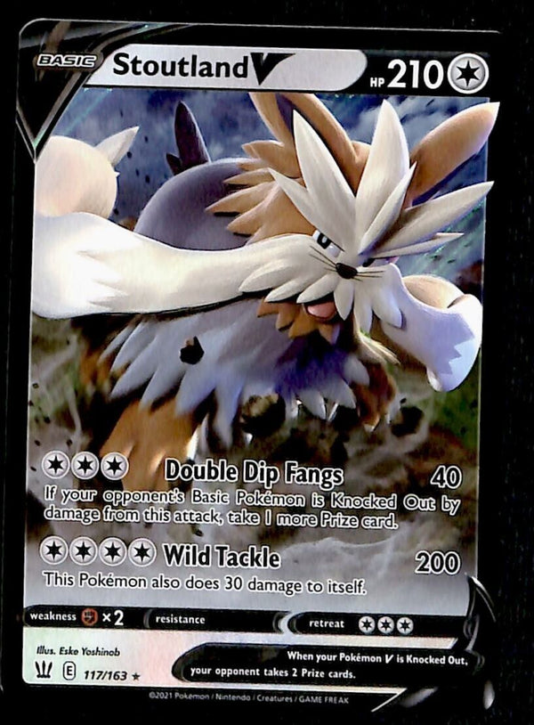 Stoutland V Ultra Rare Battle Styles 117/163, NM Pokemon Card