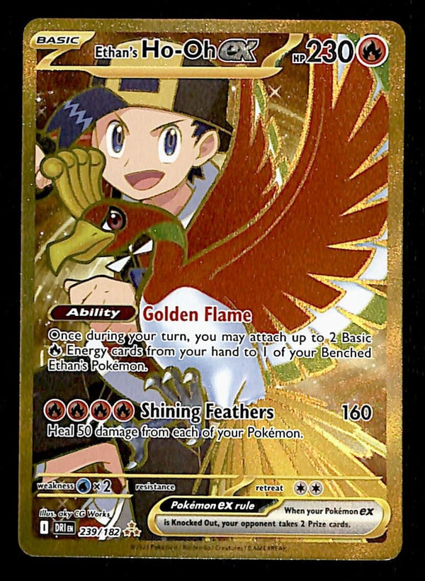 Ethan's Ho-Oh ex Secret Rare Destined Rivals 239/182, NM Pokemon Card
