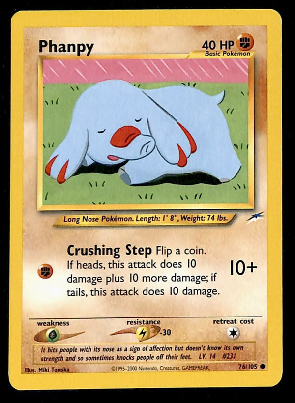 Phanpy Neo Destiny Unlimited 76/105, LP Pokemon Card