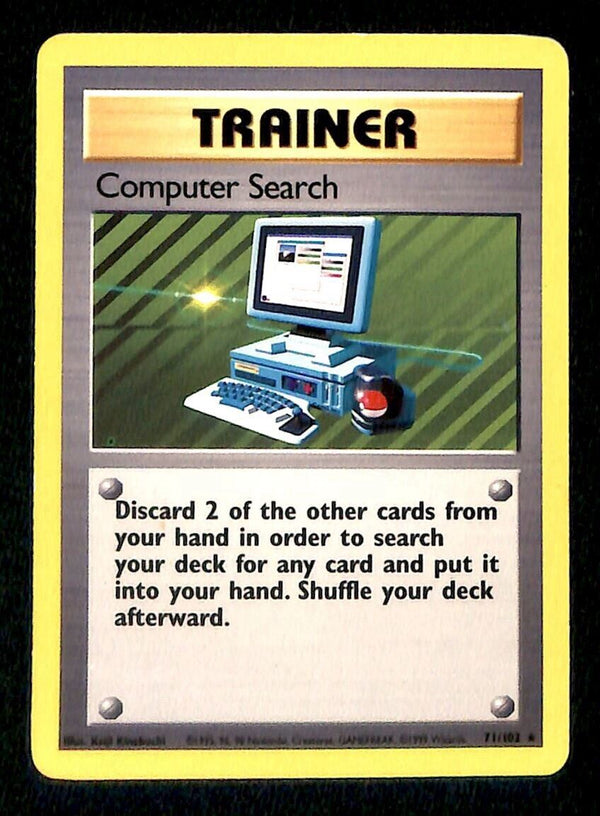 Computer Search Base Set 1999 Unlimited Print EX, 71/102 Pokemon Card.