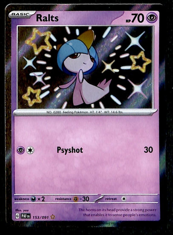 Ralts Shiny Paldean Fates 153/091, NM Pokemon Card