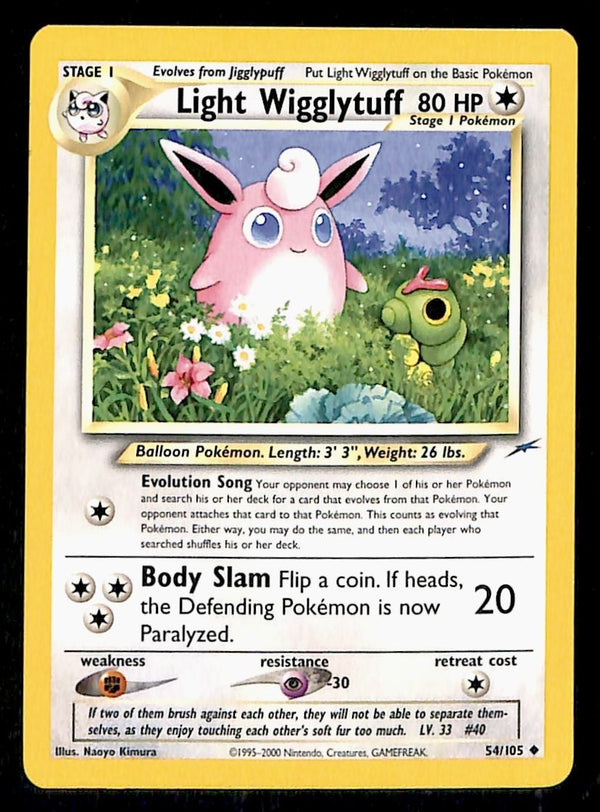Light Wigglytuff Neo Destiny Unlimited 54/105, NM Pokemon Card