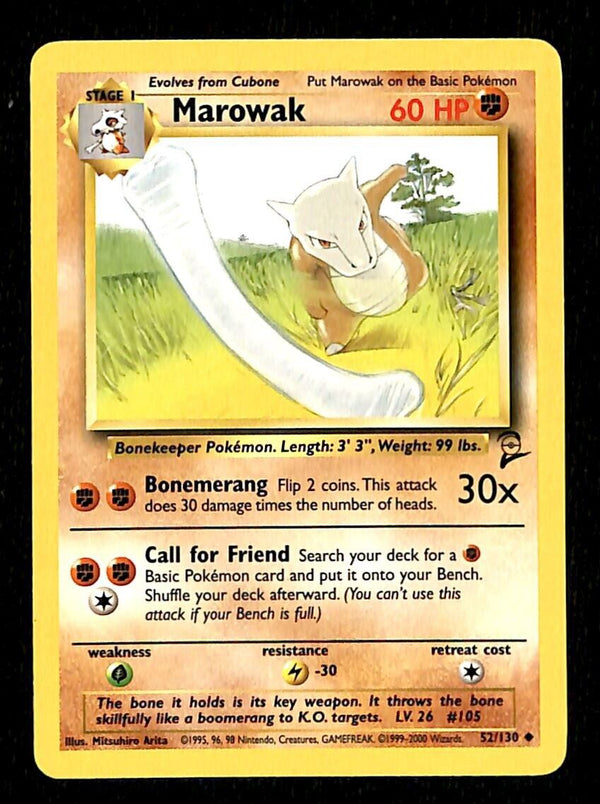 Marowak Base Set 2 EX, 52/130 Pokemon Card