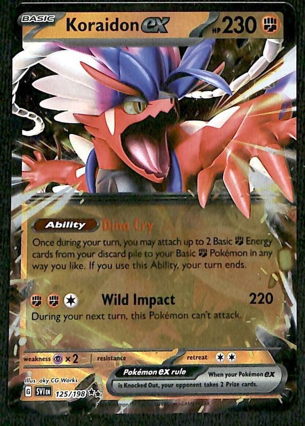 Koraidon ex Ultra Rare Scarlet & Violet 125/198, NM Pokemon Card