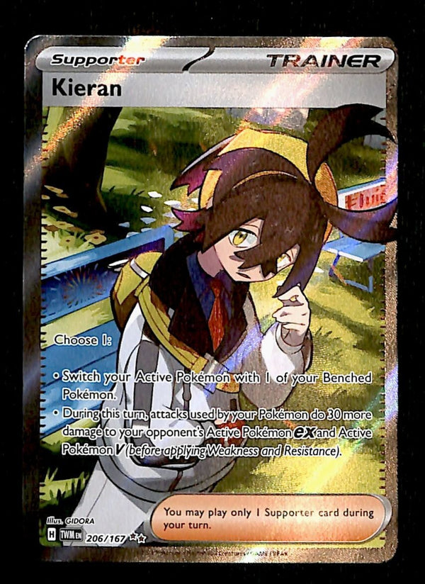 Kieran Full Art Trainer Twilight Masquerade 206/167, NM Pokemon Card