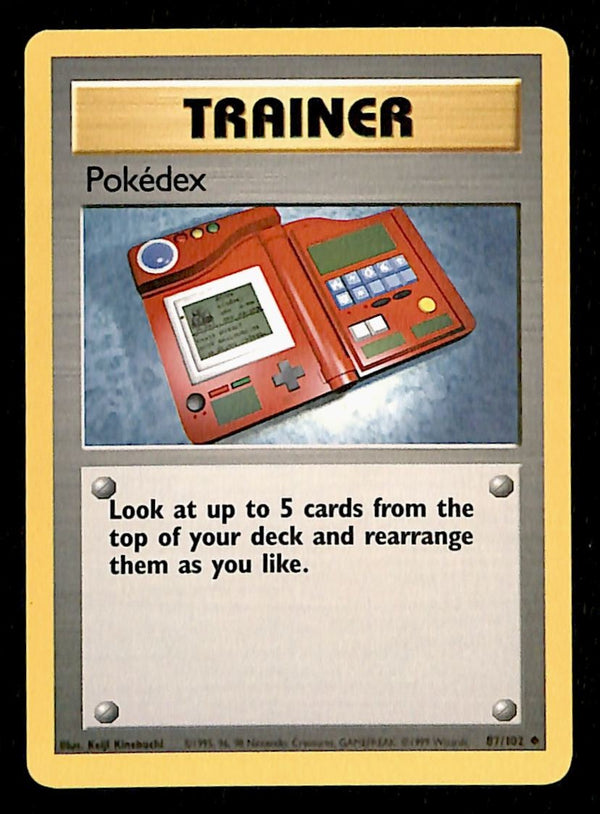 Pokedex Base Set 1999 Unlimited Print NM, 87/102 Pokemon Card.