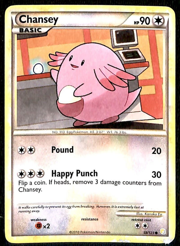 Chansey Heartgold & Soulsilver NM, 58/123 Pokemon Card