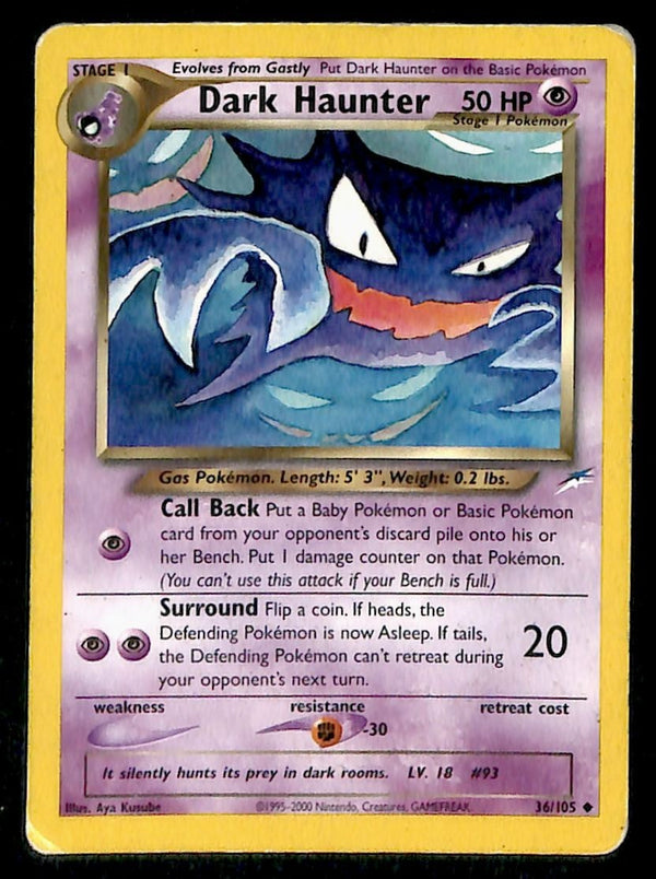 Dark Haunter Neo Destiny Unlimited 36/105, MP Pokemon Card