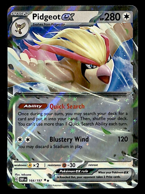 Pidgeot ex Obsidian Flames 164/197, NM Pokemon Card