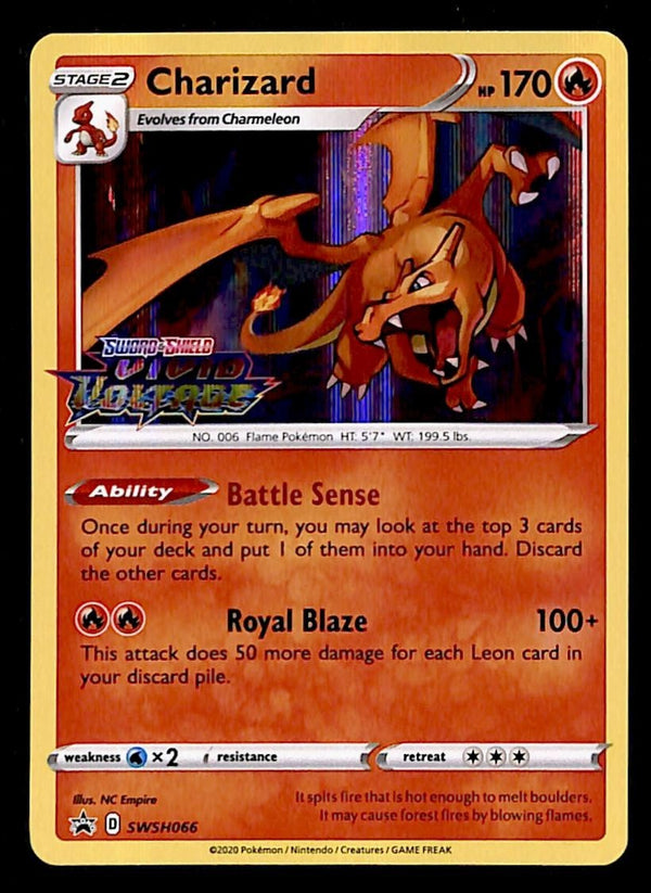 Charizard Holo Black Star Promo Vivid Voltage Stamped SWSH066, NM Poke