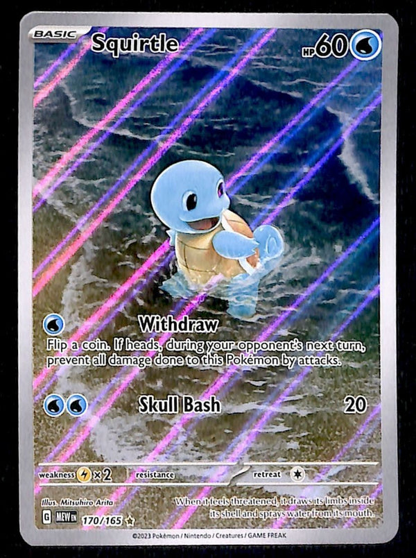 Squirtle Illustration Rare Scarlet & Violet 151 170/165, NM Pokemon Ca