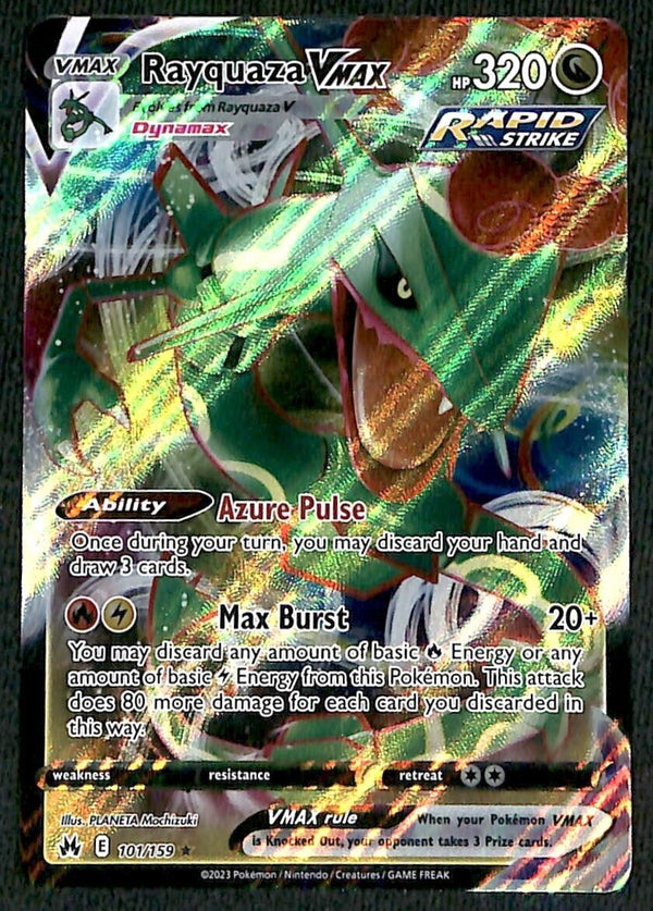 Rayquaza Vmax Ultra Rare Crown Zenith 101/159, NM Pokemon Card