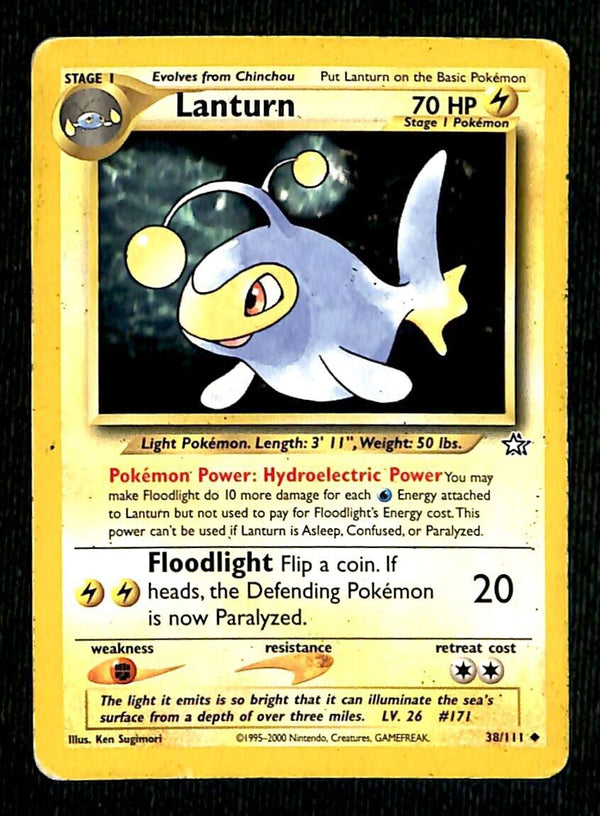 Lanturn Neo Genesis VG, 38/111 Pokemon Card