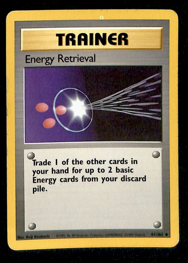 Energy Retrieval Base Set 1999 Unlimited VG, 81/102 Pokemon Card.