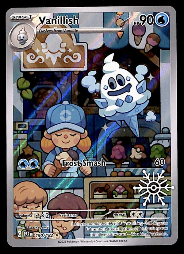 Vanillish Illustration Rare Snowflake Stamp Paradox Rift 190/182,NM Pokemon Card