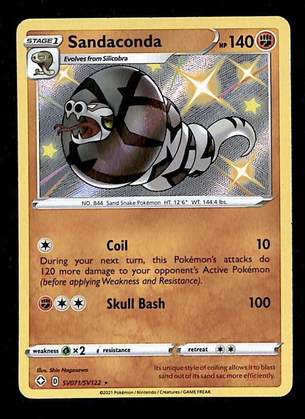 Sandaconda Holo Shiny Vault Shining Fates SV071/SV122, NM Pokemon Card