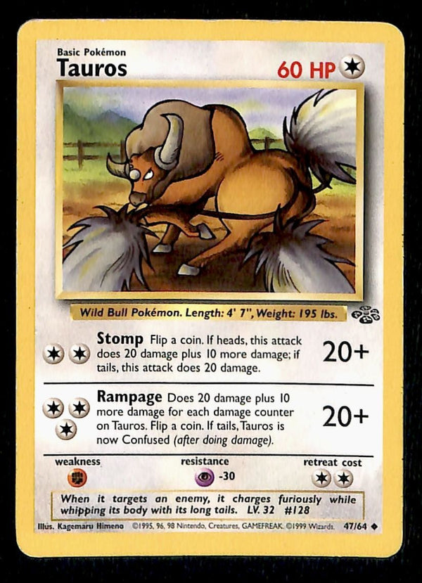 Tauros Jungle MP, 47/64 Pokemon Card