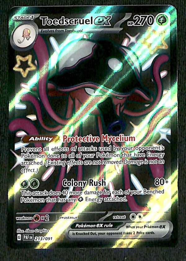 Shiny Toedscruel Full Art Paldean Fates 213/091, NM Pokemon Card
