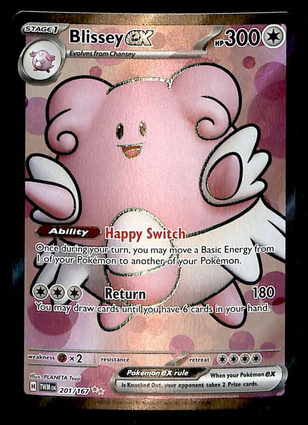 Blissey EX Full Art Twilight Masquerade 201/167, NM Pokemon Card