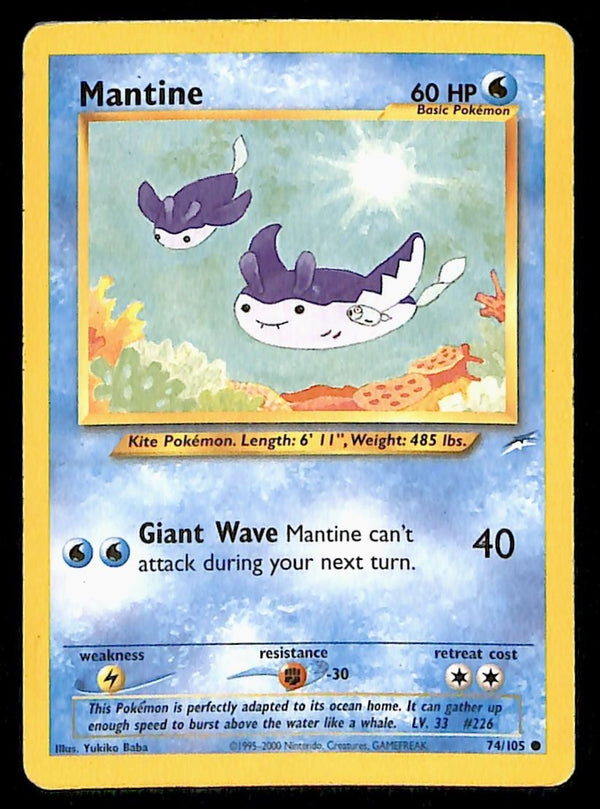Mantine Neo Destiny Unlimited 74/105, MP Pokemon Card