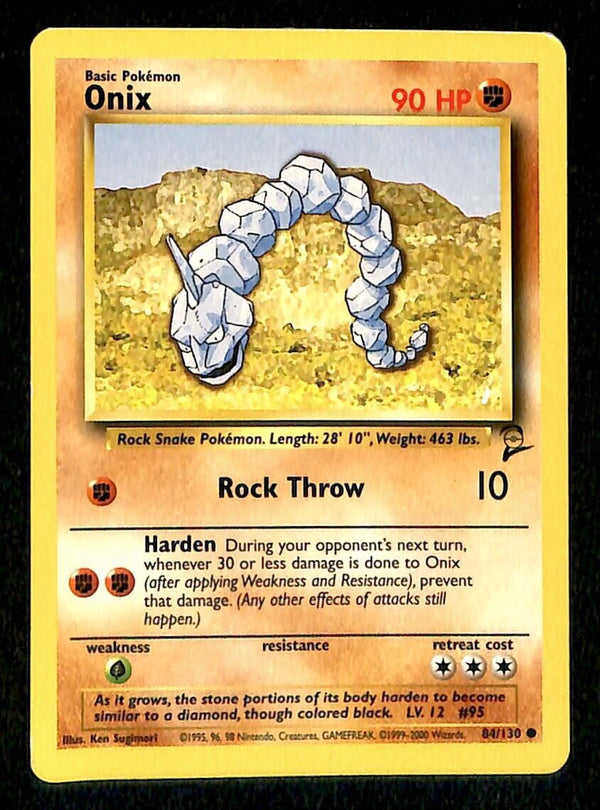 Onix Base Set 2 EX, 84/130 Pokemon Card