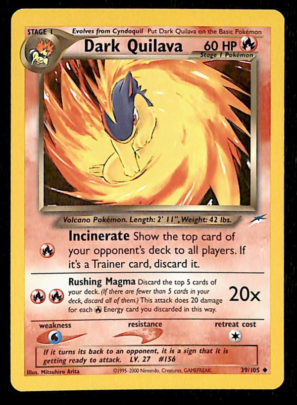 Dark Quilava Neo Destiny Unlimited 39/105, LP Pokemon Card