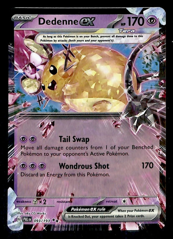 Dedenne ex Ultra Rare Paldea Evolved 093/193, NM Pokemon Card