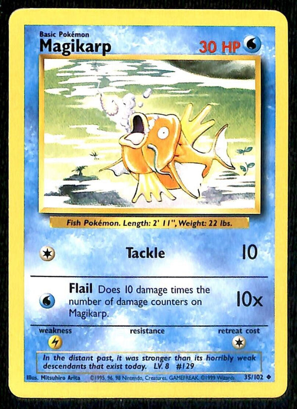 Magikarp Base Set 1999 Unlimited Print NM, 35/102 Pokemon Card.
