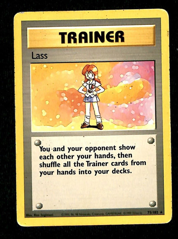 Lass Base Set 1999 Unlimited Print VG, 75/102 Pokemon Card.