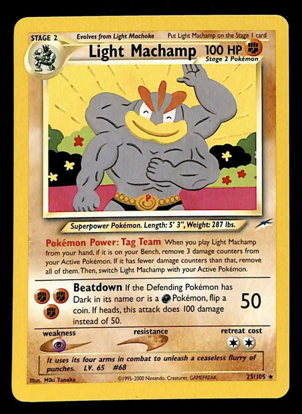 Light Machamp Neo Destiny Unlimited 25/105, LP Pokemon Card
