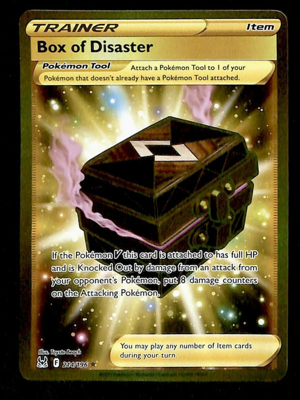 Box Of Disaster Gold Card Lost Origin 214/196, NM Pokemon Card