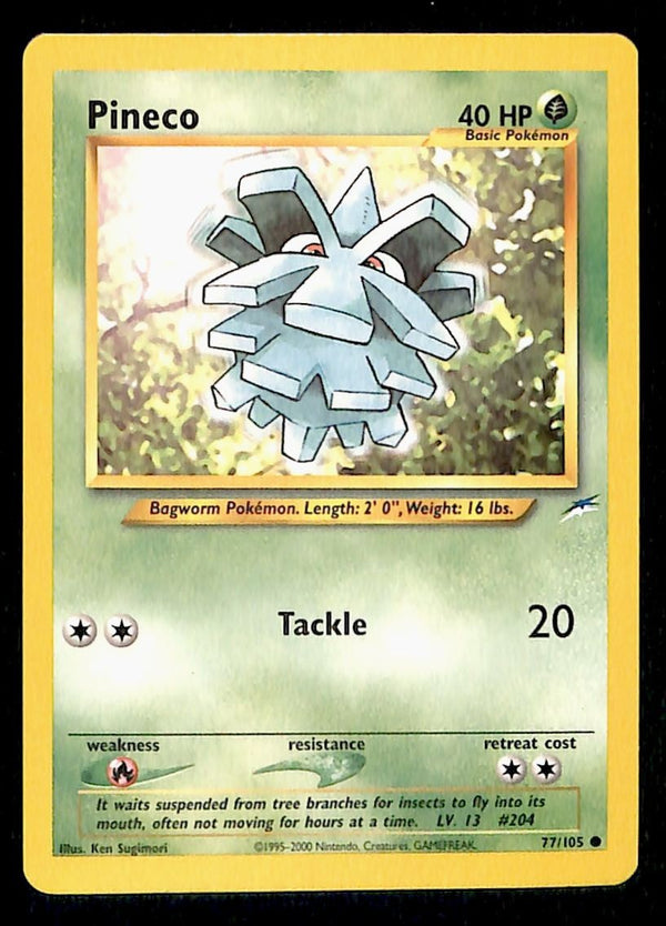 Pineco Neo Destiny Unlimited 77/105, NM Pokemon Card