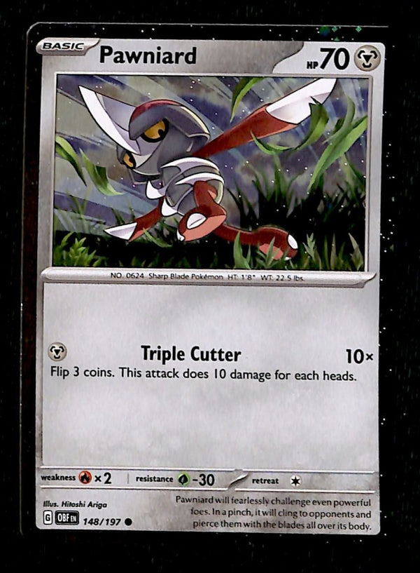 Pawniard Cosmos Holo Obsidian Flames 148/197, NM Pokemon Card