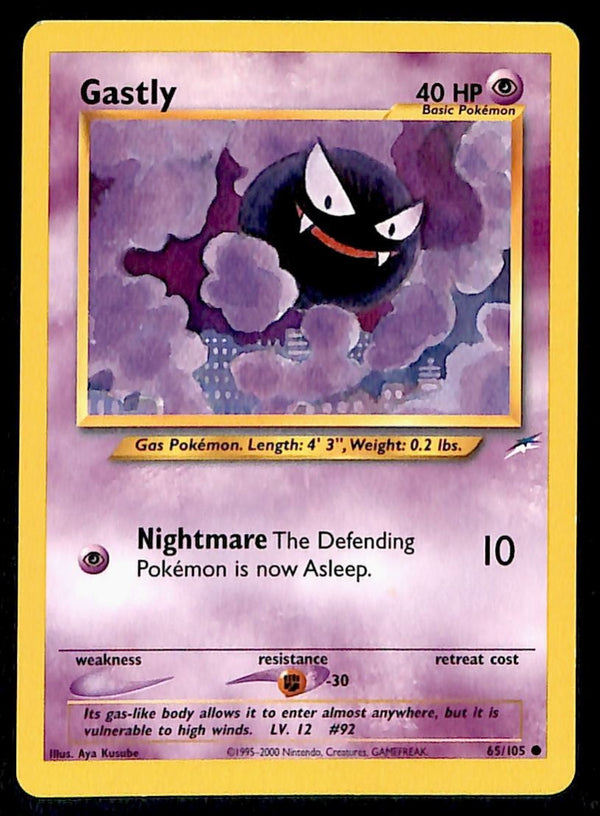 Gastly Neo Destiny Unlimited 65/105, LP Pokemon Card