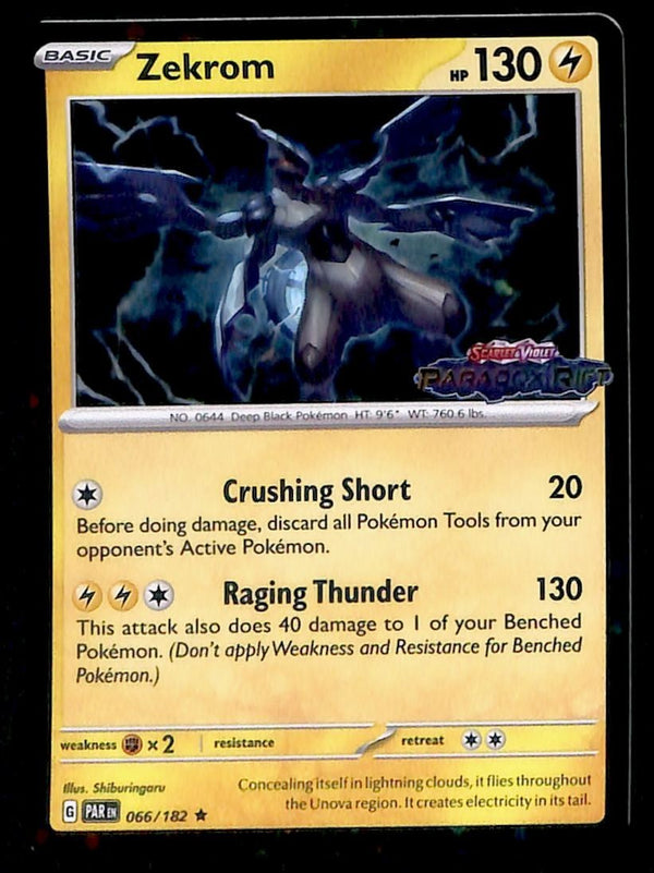 Zekrom Cosmos Holo Stamped Paradox Rift, 066/182,NM Pokemon Card