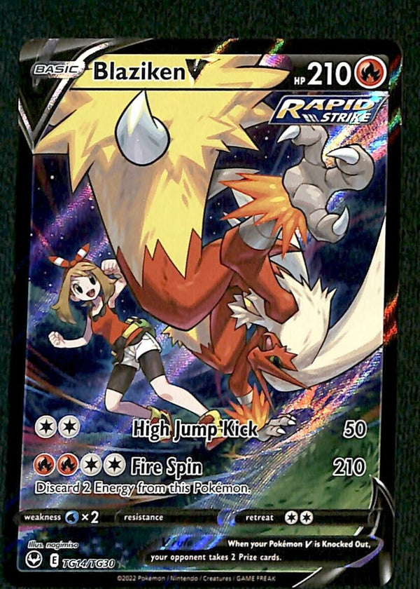 Blaziken V Trainer Gallery Silver Tempest TG14/TG30, NM Pokemon Card