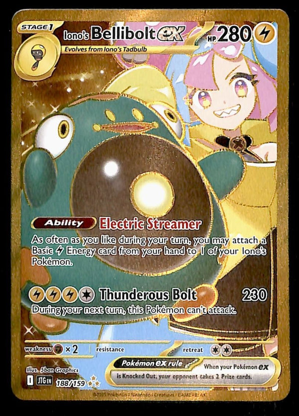 Iono's bellibolt ex Ultra Rare Journey Together 188/159, NM Pokemon Card