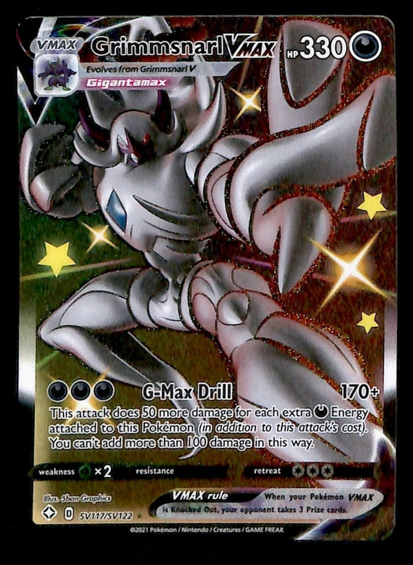 Shiny Grimmsnarl Vmax Full Art Shining Fates SV117/SV122, NM Pokemon C