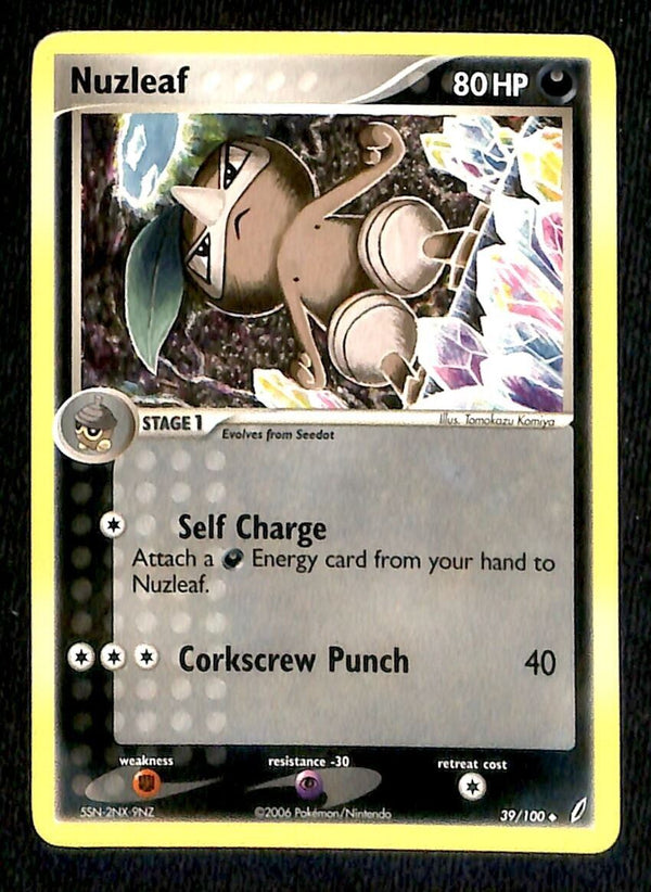 Nuzleaf Crystal Guardians NM, 39/100 Pokemon Card