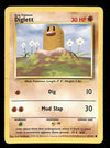 Diglett Base Set 1999-2000 4th Print VG, 47/102 Pokemon Card.