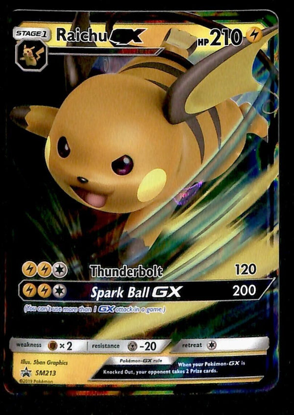 Raichu GX Black Star Promo SM213, NM Pokemon Card
