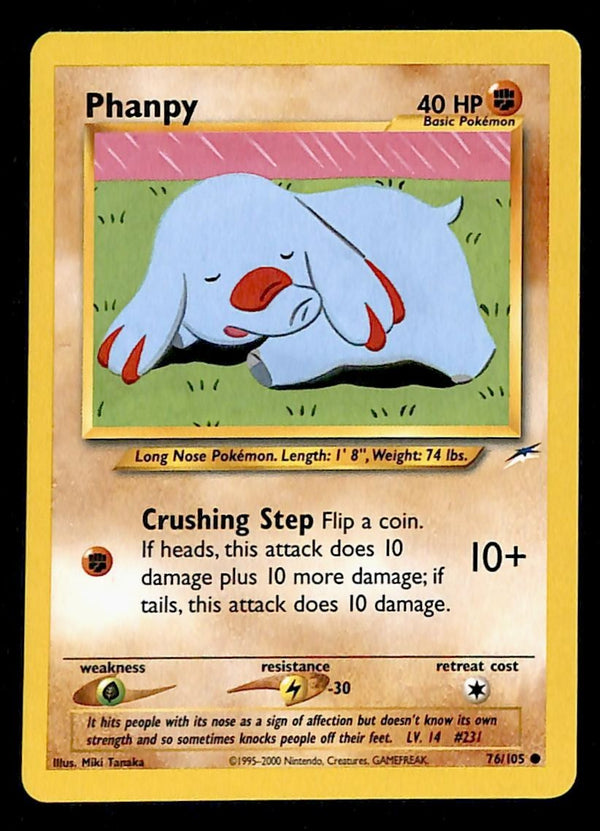 Phanpy Neo Destiny Unlimited 76/105, NM Pokemon Card