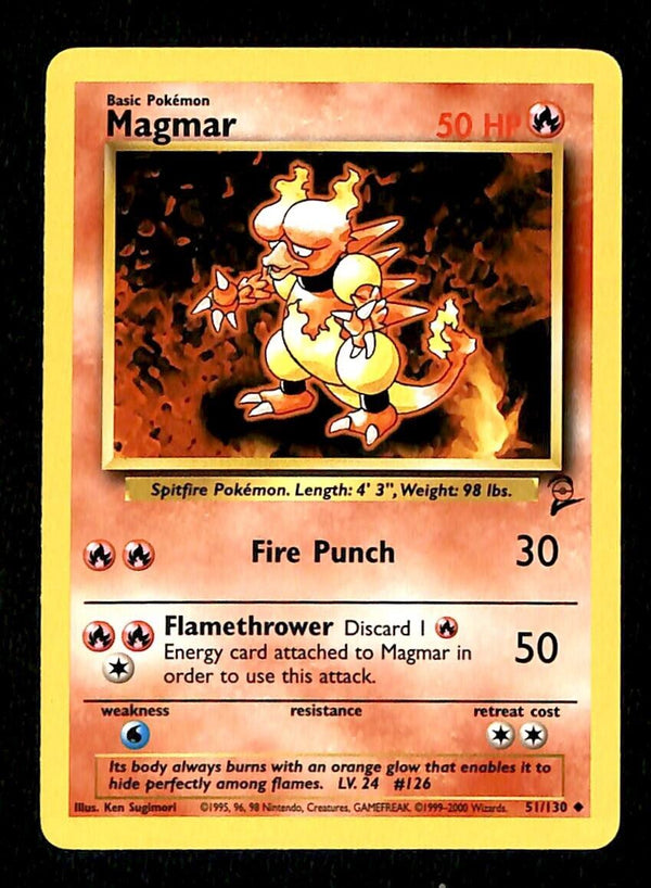 Magmar Base Set 2 EX, 51/130 Pokemon Card