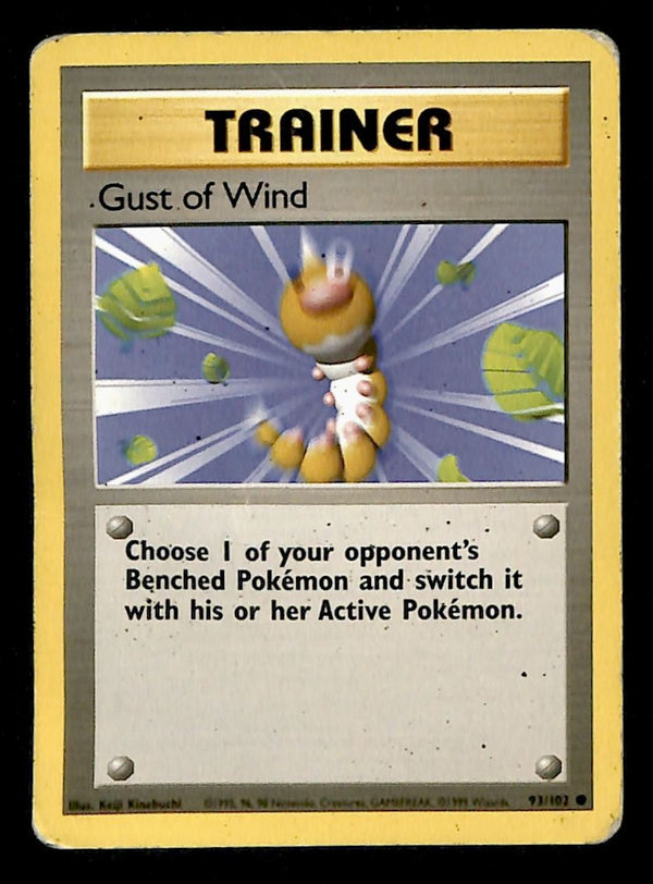 Gust Of Wind Base Set 1999 Unlimited VG, 93/102 Pokemon Card.