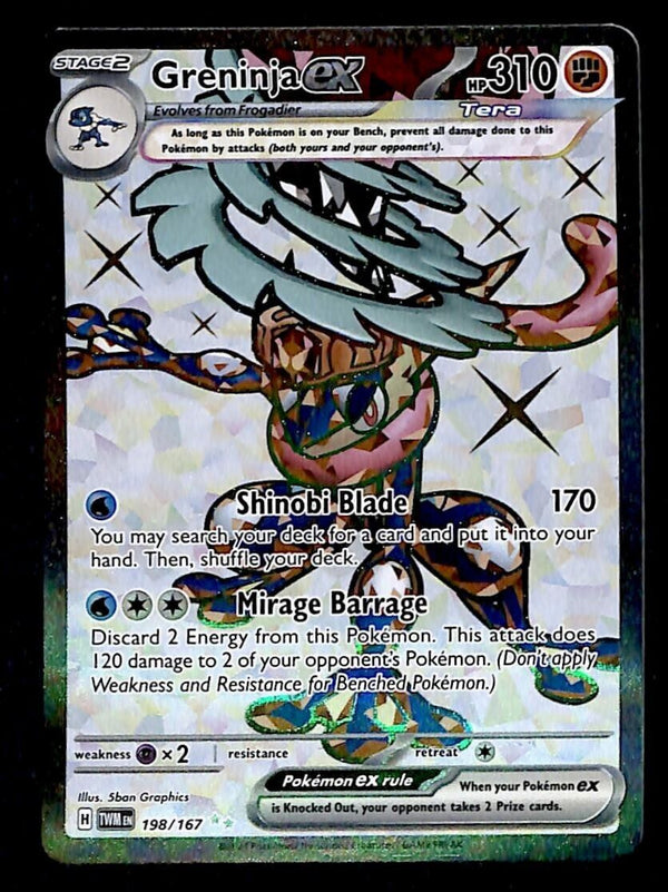 Greninja EX Ultra Rare Twilight Masquerade 198/167, NM Pokemon Card