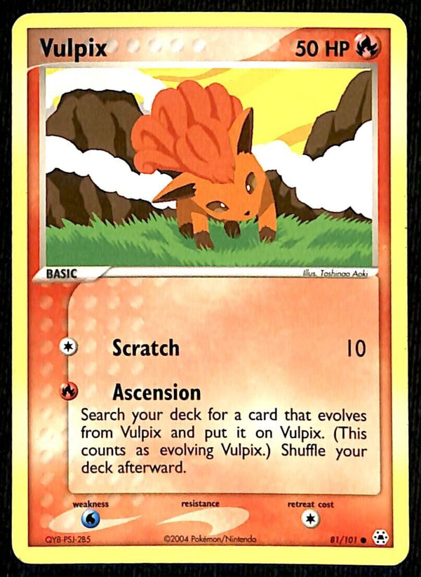 Vulpix Hidden Legends EX, 81/101 Pokemon Card
