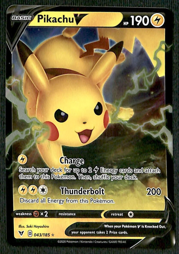 Pikachu V Ultra Rare Vivid Voltage 043/185, NM Pokemon Card