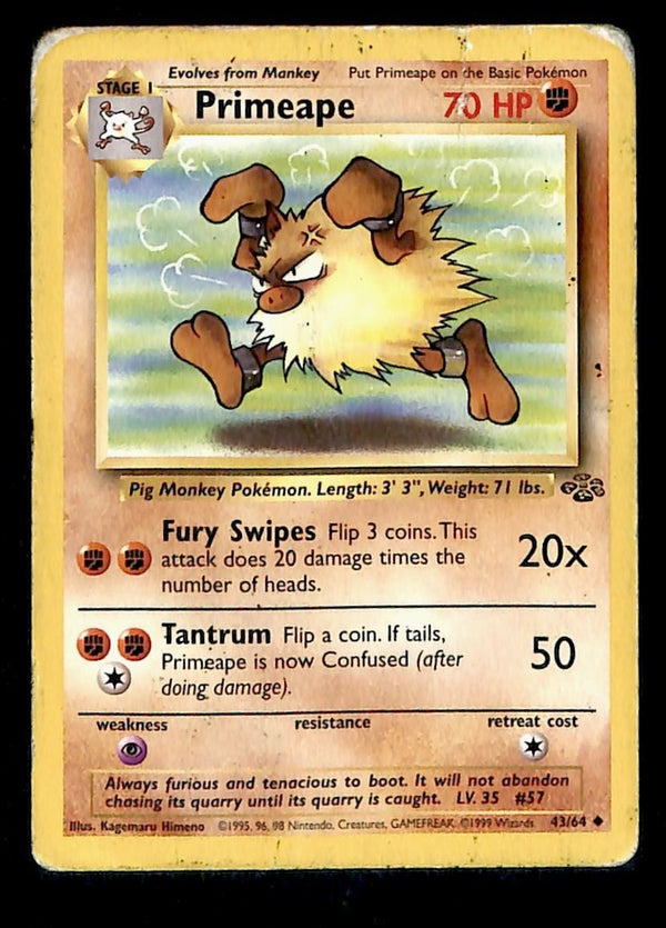 Primeape Jungle MP, 43/64 Pokemon Card