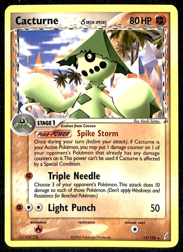 Cacturne Crystal Guardians NM, 15/100 Pokemon Card