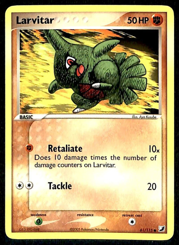 Larvitar Unseen Forces NM, 61/115 Pokemon Card